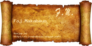 Foj Makabeus névjegykártya